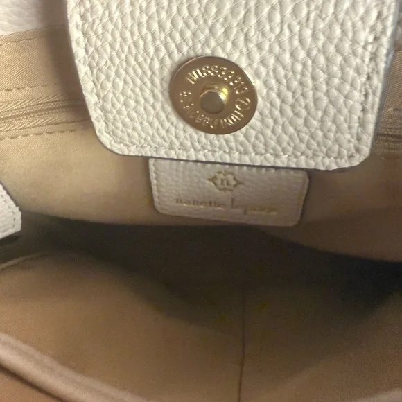 Nanette Lepore Crossbody Leather Cream Satchel detachable strap Top handles Bag - Picture 6 of 7